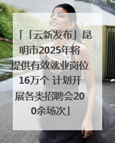 「云新发布」昆明市2025年将提供有效就业岗位16万个 计划开展各类招聘会200余场次