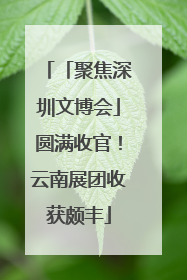 「聚焦深圳文博会」圆满收官！云南展团收获颇丰