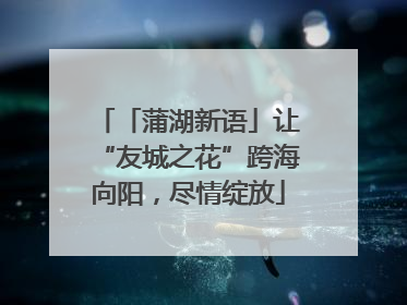 「蒲湖新语」让“友城之花”跨海向阳，尽情绽放