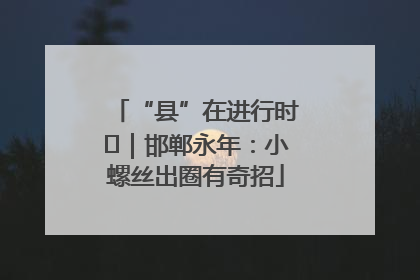 “县”在进行时⑬｜邯郸永年：小螺丝出圈有奇招