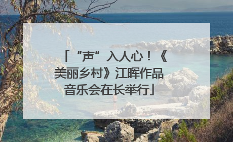 “声”入人心！《美丽乡村》江晖作品音乐会在长举行