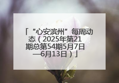 “心安滨州”每周动态（2025年第21期总第54期5月7日—6月13日）