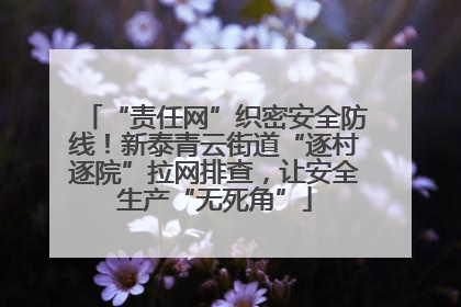“责任网”织密安全防线！新泰青云街道“逐村逐院”拉网排查，让安全生产“无死角”