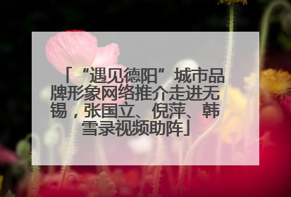 “遇见德阳”城市品牌形象网络推介走进无锡，张国立、倪萍、韩雪录视频助阵