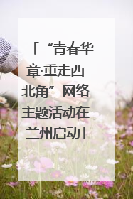 “青春华章·重走西北角”网络主题活动在兰州启动