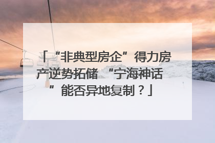 “非典型房企”得力房产逆势拓储 “宁海神话”能否异地复制？