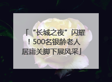 “长城之夜”闪耀！500名银龄老人居庸关脚下展风采