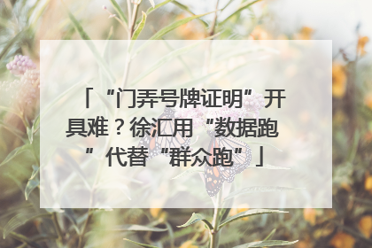 “门弄号牌证明”开具难？徐汇用“数据跑”代替“群众跑”