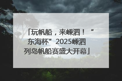 玩帆船，来嵊泗！“东海杯”2025嵊泗列岛帆船赛盛大开幕