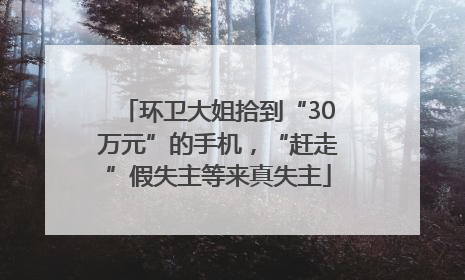环卫大姐拾到“30万元”的手机，“赶走”假失主等来真失主