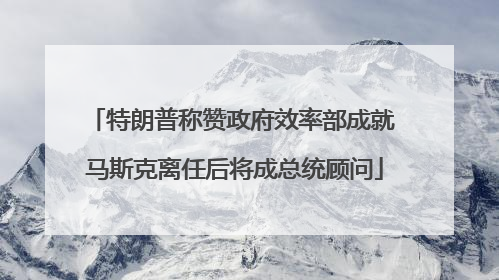 特朗普称赞政府效率部成就 马斯克离任后将成总统顾问