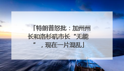 特朗普怒批：加州州长和洛杉矶市长“无能”，现在一片混乱
