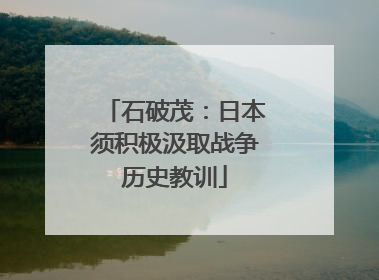 石破茂：日本须积极汲取战争历史教训