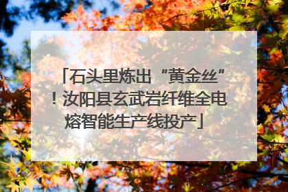石头里炼出“黄金丝”！汝阳县玄武岩纤维全电熔智能生产线投产