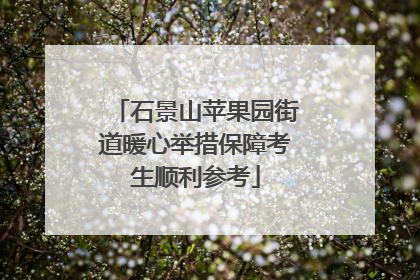 石景山苹果园街道暖心举措保障考生顺利参考