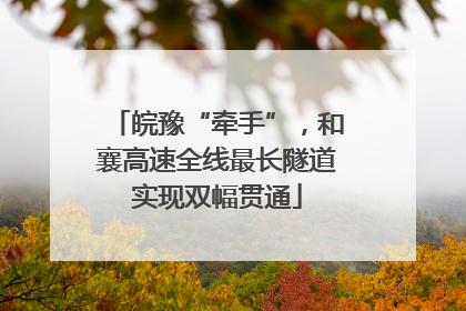 皖豫“牵手”，和襄高速全线最长隧道实现双幅贯通