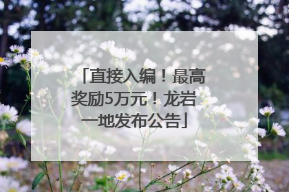 直接入编！最高奖励5万元！龙岩一地发布公告
