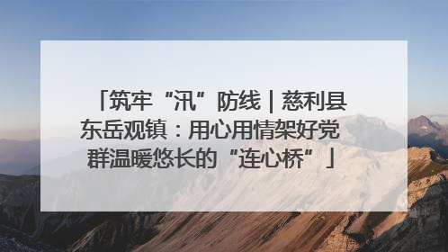 筑牢“汛”防线｜慈利县东岳观镇：用心用情架好党群温暖悠长的“连心桥”