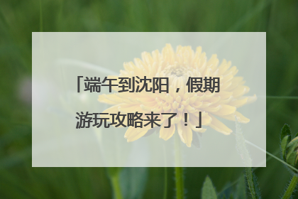 端午到沈阳，假期游玩攻略来了！