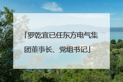 罗乾宜已任东方电气集团董事长、党组书记