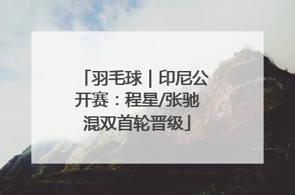 羽毛球｜印尼公开赛：程星/张驰混双首轮晋级