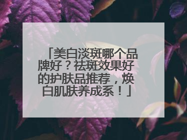 美白淡斑哪个品牌好？祛斑效果好的护肤品推荐，焕白肌肤养成系！