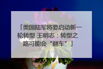 美国陆军将要启动新一轮转型 王明志：转型之路可能会“翻车”
