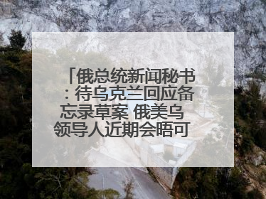 俄总统新闻秘书：待乌克兰回应备忘录草案 俄美乌领导人近期会晤可能性小