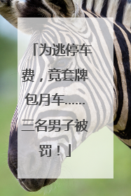 为逃停车费，竟套牌包月车……三名男子被罚！