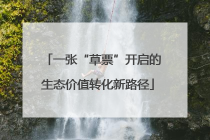 一张“草票”开启的生态价值转化新路径