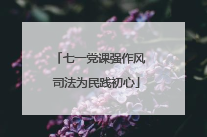 七一党课强作风 司法为民践初心