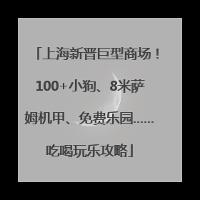 上海新晋巨型商场！100+小狗、8米萨姆机甲、免费乐园……吃喝玩乐攻略