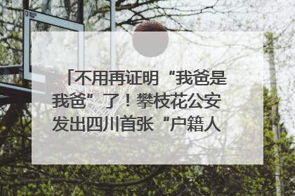 不用再证明“我爸是我爸”了！攀枝花公安发出四川首张“户籍人口直系亲属关系谱”