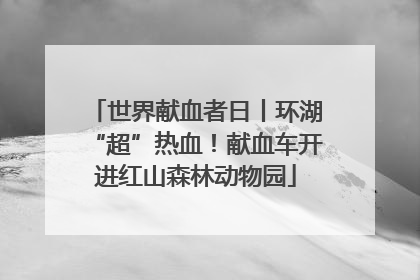 世界献血者日丨环湖“超”热血！献血车开进红山森林动物园