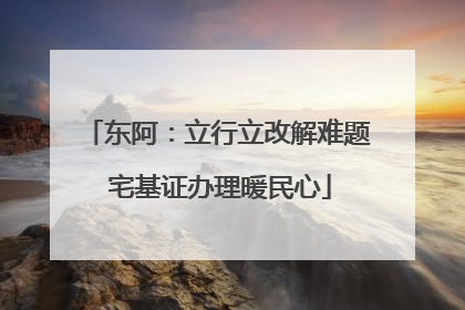 东阿：立行立改解难题 宅基证办理暖民心