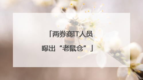 两券商IT人员曝出“老鼠仓”