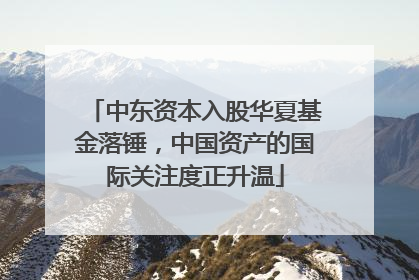中东资本入股华夏基金落锤，中国资产的国际关注度正升温