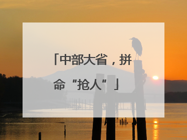 中部大省，拼命“抢人”
