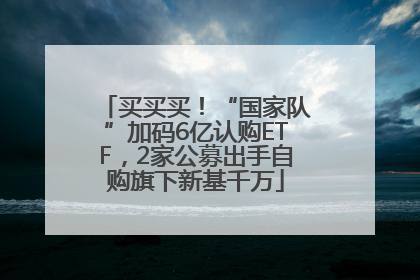 买买买！“国家队”加码6亿认购ETF，2家公募出手自购旗下新基千万