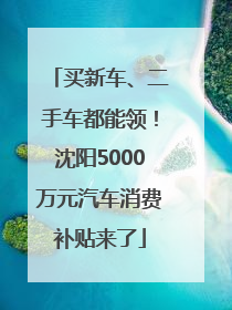 买新车、二手车都能领！沈阳5000万元汽车消费补贴来了