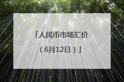 人民币市场汇价（6月12日）