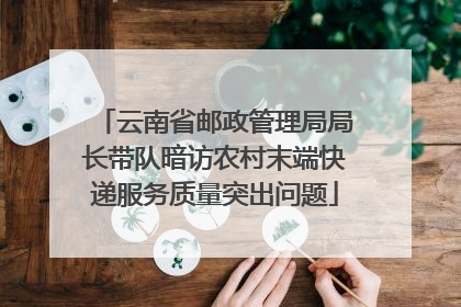 云南省邮政管理局局长带队暗访农村末端快递服务质量突出问题