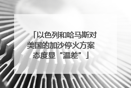 以色列和哈马斯对美国的加沙停火方案态度显“温差”