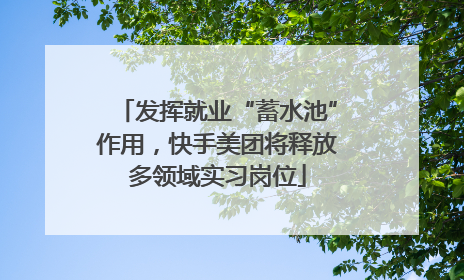 发挥就业“蓄水池”作用，快手美团将释放多领域实习岗位
