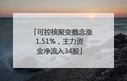 可控核聚变概念涨1.51%，主力资金净流入34股