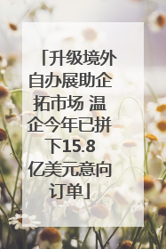 升级境外自办展助企拓市场 温企今年已拼下15.8亿美元意向订单