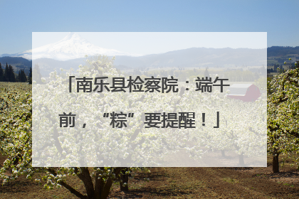 南乐县检察院：端午前，“粽”要提醒！