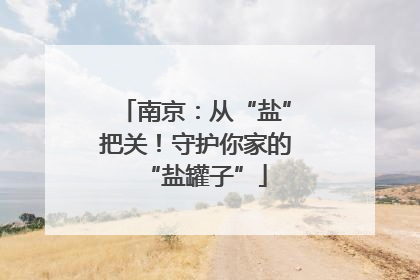 南京：从“盐”把关！守护你家的“盐罐子”