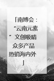 南博会：“云南元素”文创吸睛 众多产品热销海内外