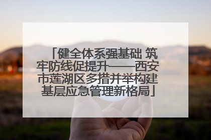 健全体系强基础 筑牢防线促提升——西安市莲湖区多措并举构建基层应急管理新格局